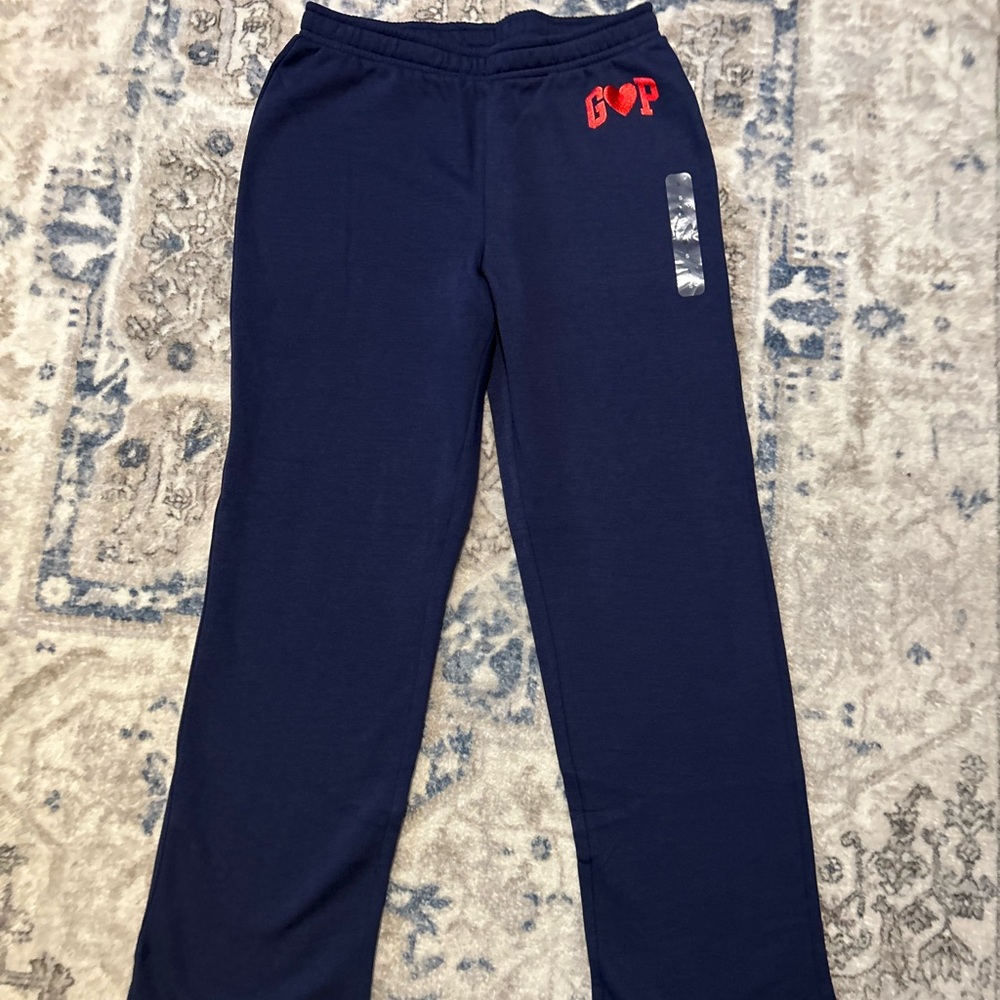 GAP Navy Blue Sweatpants with Red Logo Accent